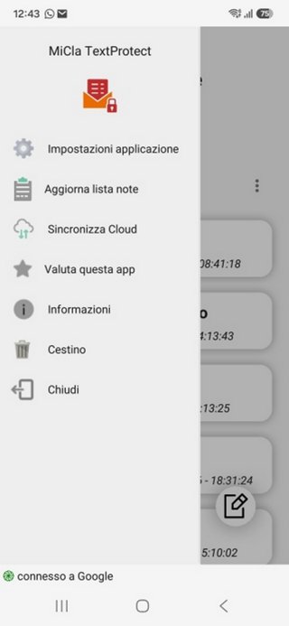 Menu Laterale App