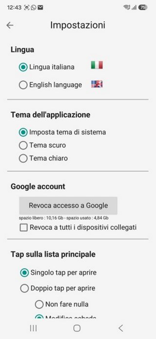 Gestione Account e Temi